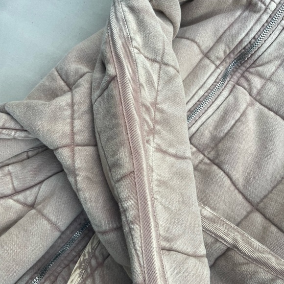 Free People Oversized Quilted Dolman Bomber Jacket Champagne Tan Large - Picture 16 of 16